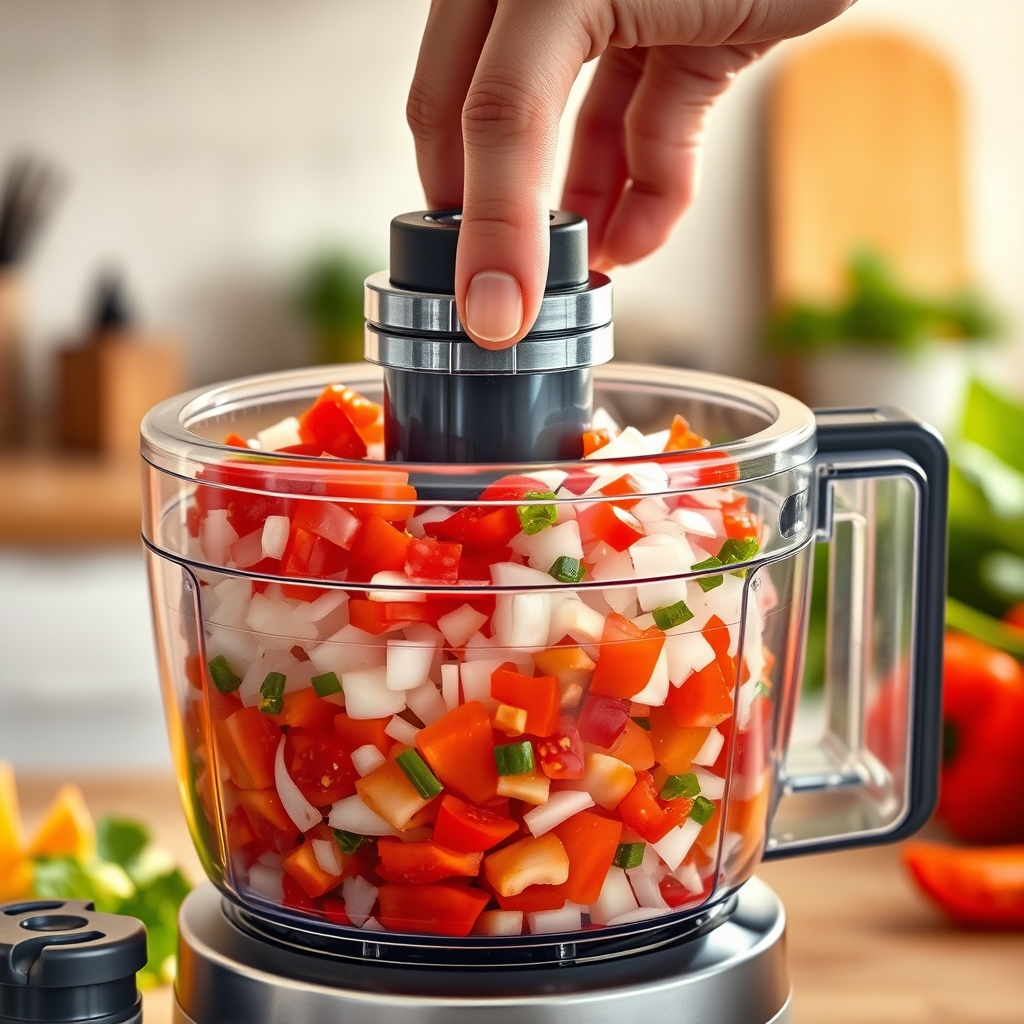 vegetable chopper in action
